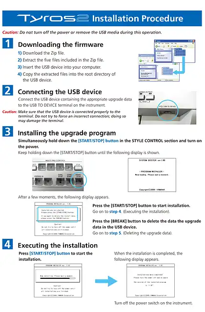 yamaha雅马哈Firmware upgrade - Installation for Tyros2 EN